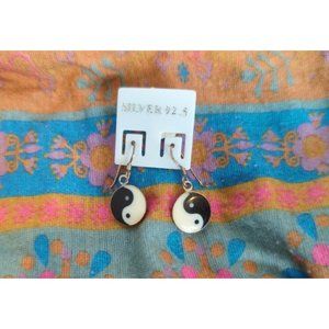 Yin Yang Drop Earrings Silver 92.5